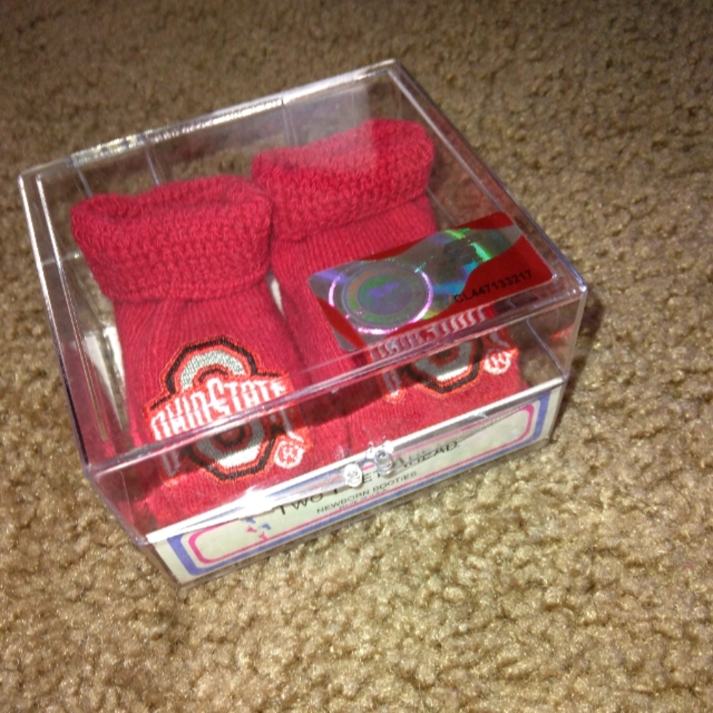 Ohio State Newborn Baby Booties